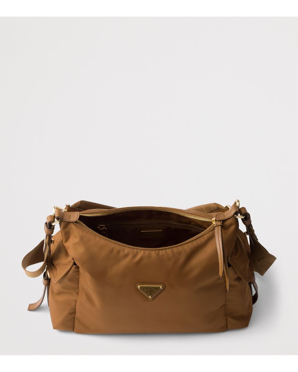 Prada Brown Large Re-Nylon And Leather Explore Shoulder Bag