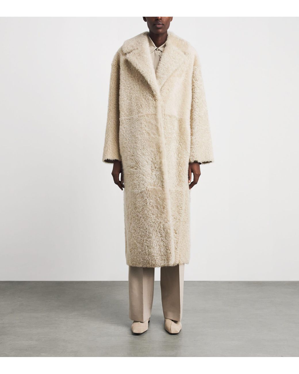 Max Mara Natural Shearling Long Coat