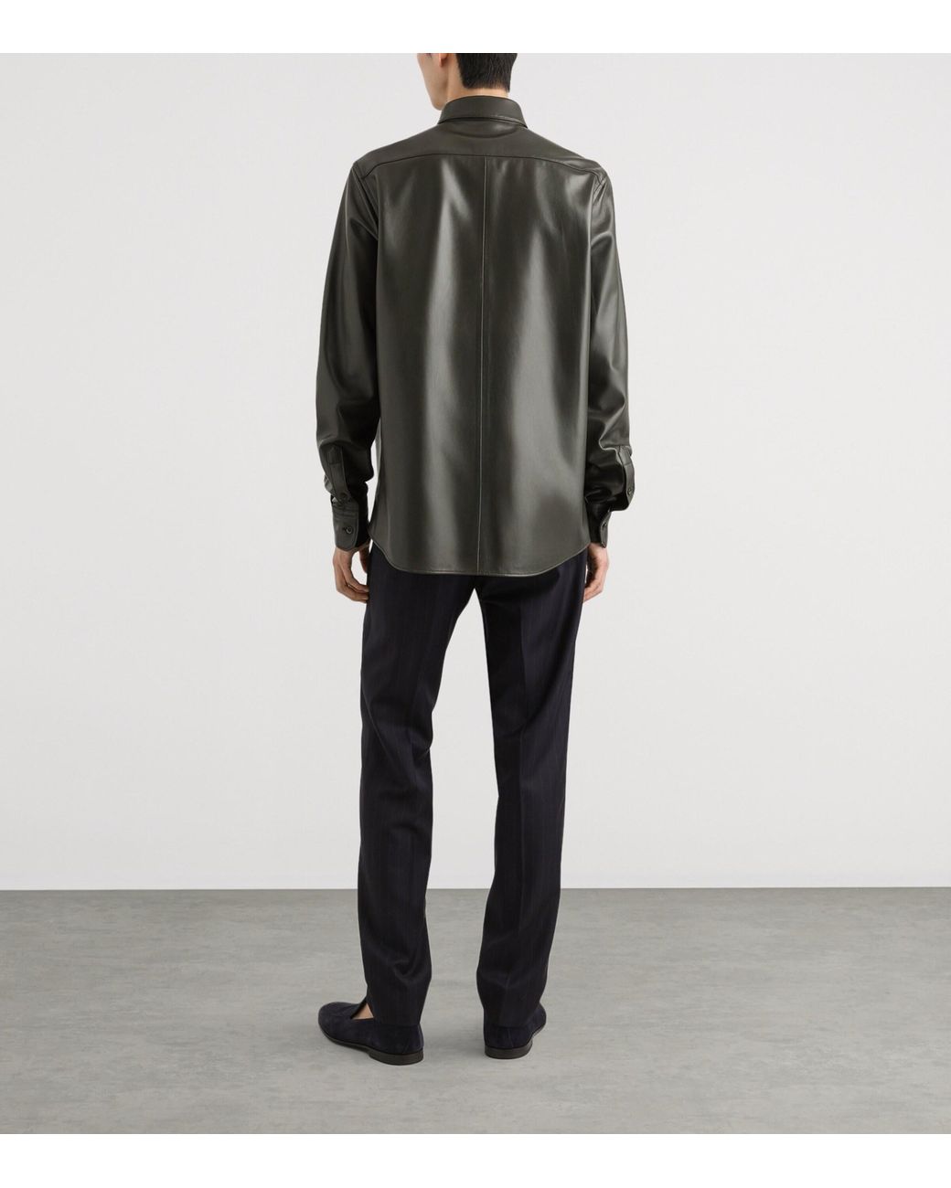 Dolce & Gabbana Black Leather Shirt for men