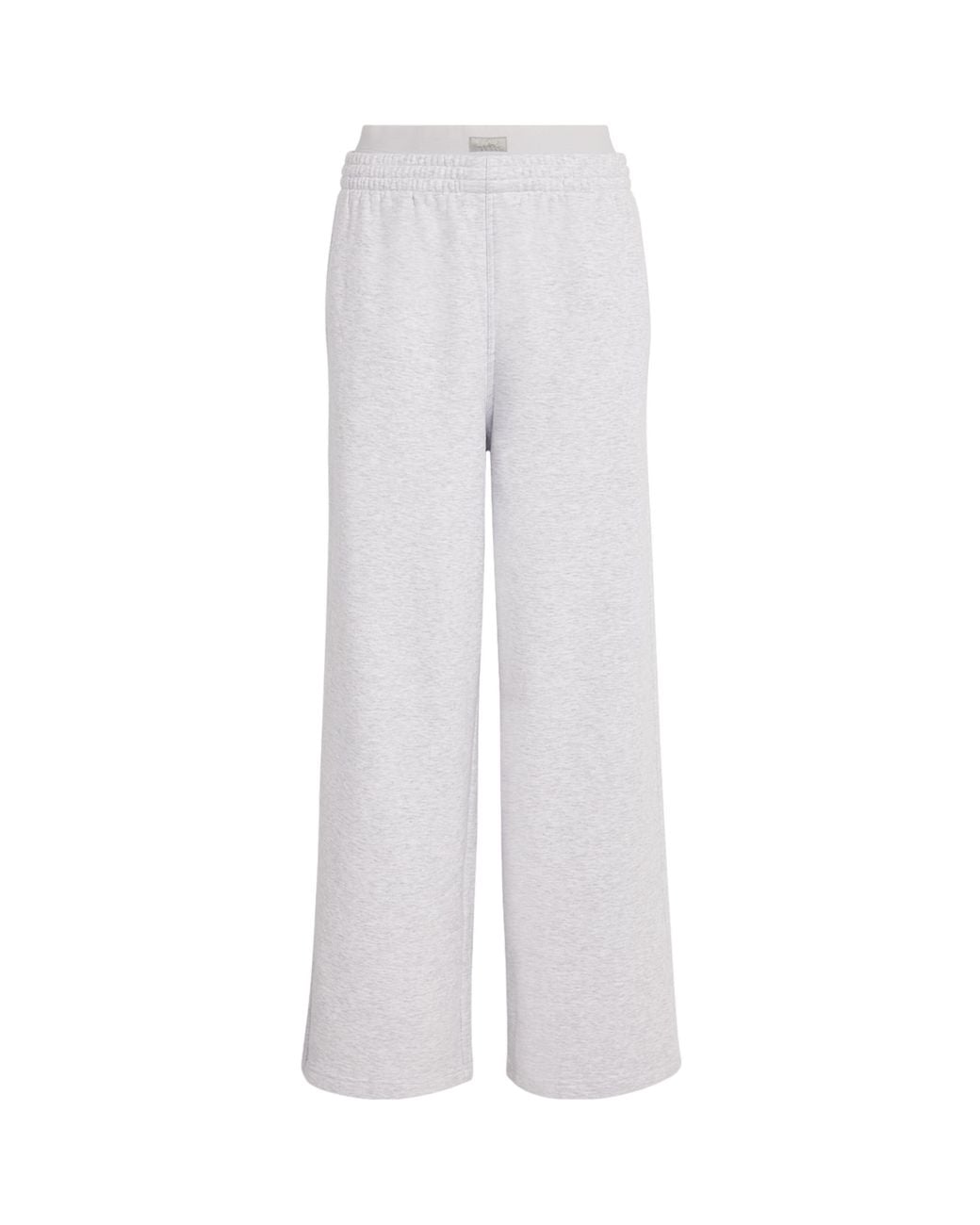Skims White Cotton-Blend Double-Waistband Sweatpants
