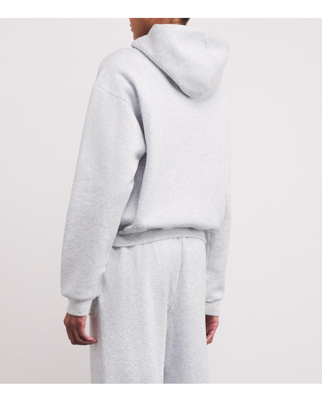 Skims White Cotton-Blend Fleece Classic Hoodie