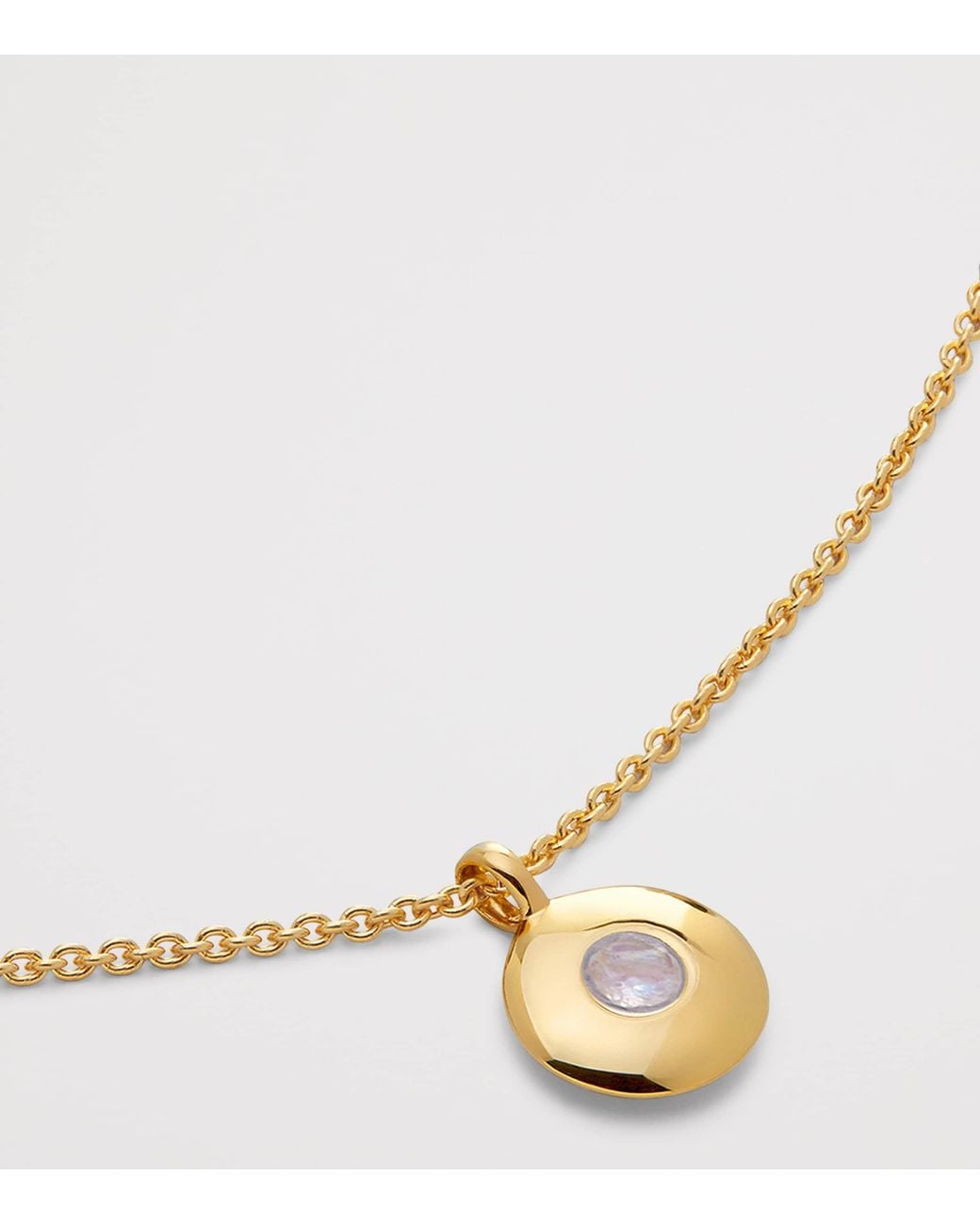 Monica Vinader Metallic Vermeil And Moonstone January Birthstone Necklace