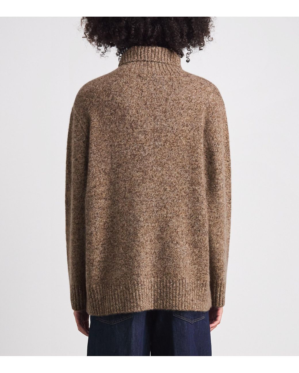 Soft Goat Brown Cashmere-Silk Marled Sweater