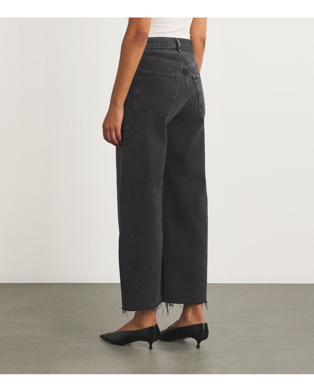 Citizens of Humanity Blue Raw-Hem Ayla Cropped Jeans