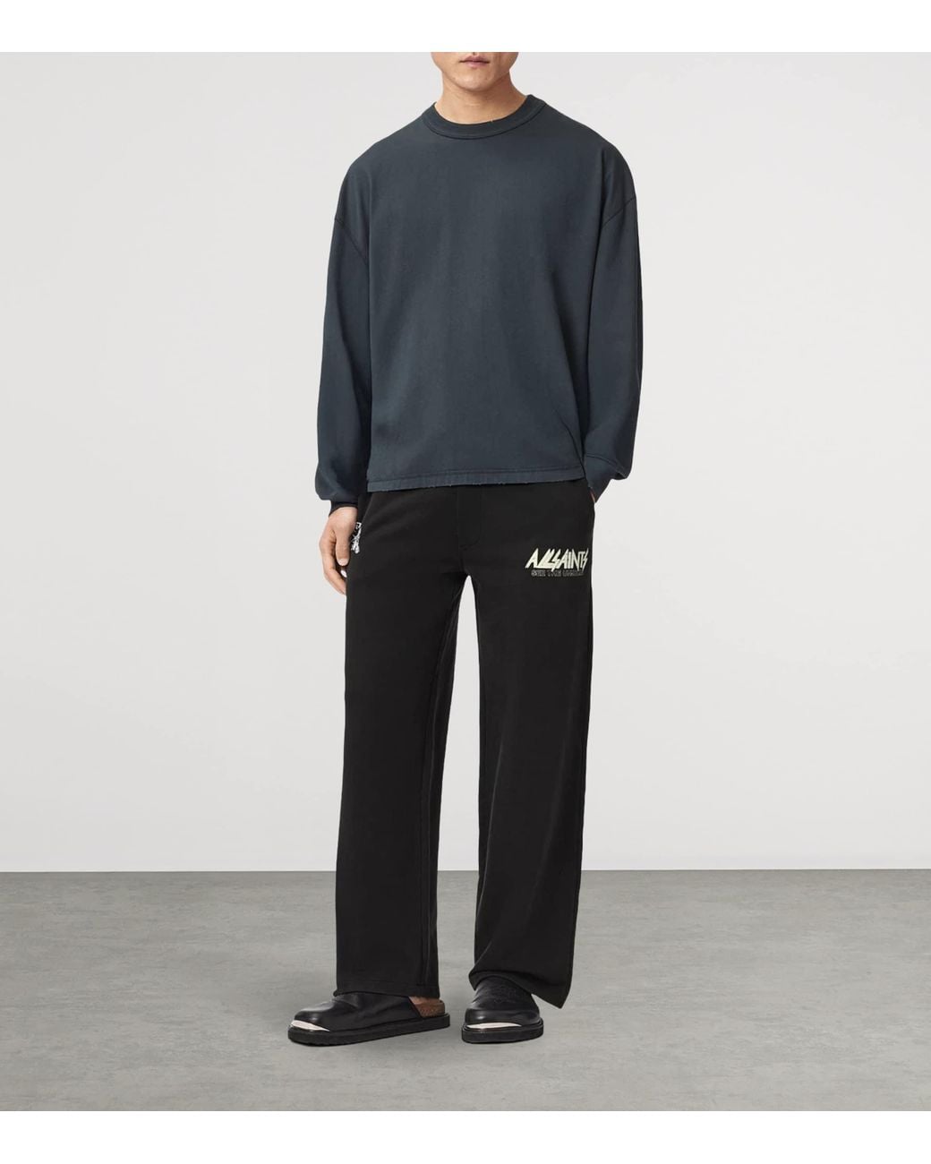 AllSaints Black Organic Cotton Chromium Sweatpants for men