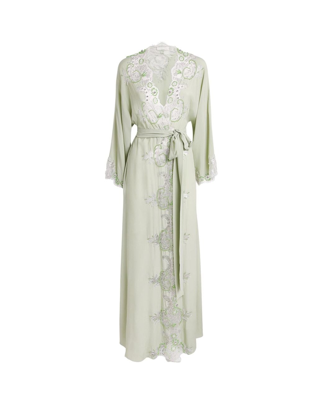 Rosamosario White Silk Georgette Regina Effat Robe