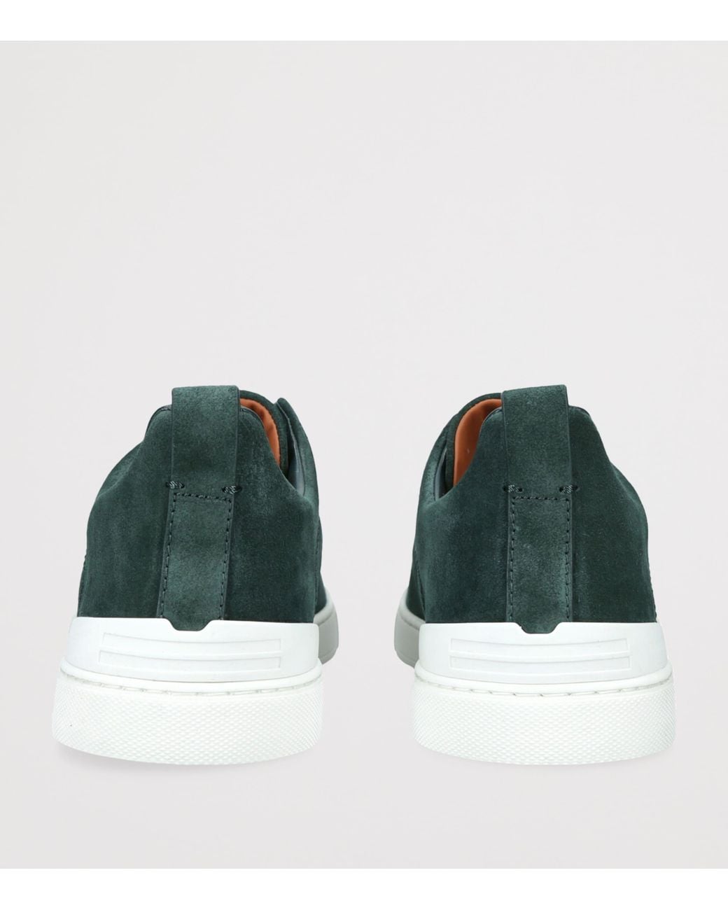 Zegna Green Suede Triple Stitch Sneakers for men