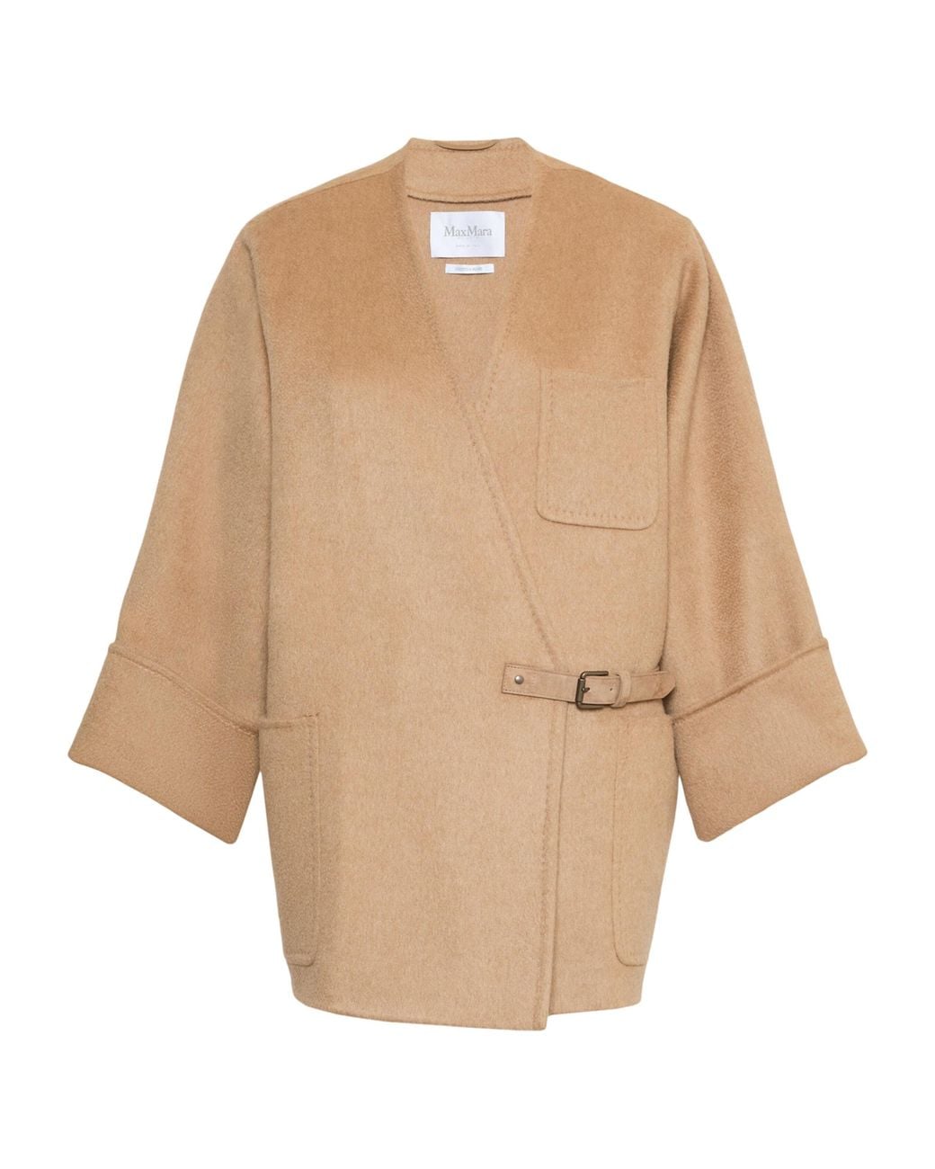 Max Mara Natural Camel-Wool Short Belted Coat