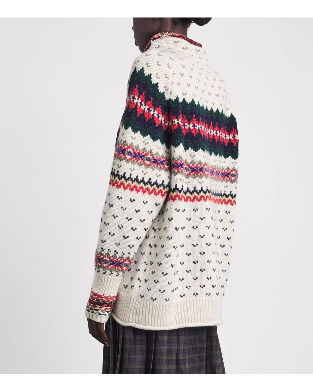Polo Ralph Lauren White Wool-Blend Fair Isle Sweater