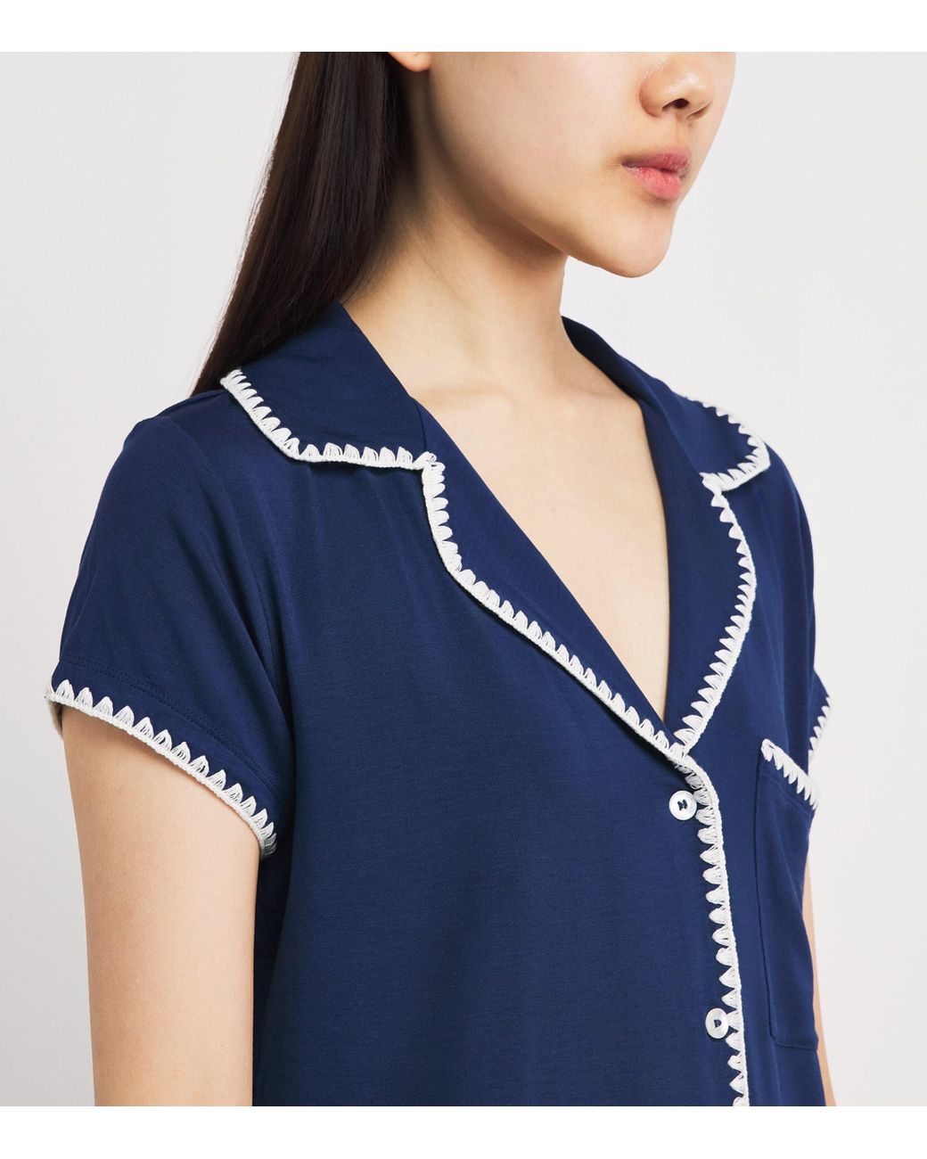 Eberjey Blue Short-Sleeve Frida Pyjama Set