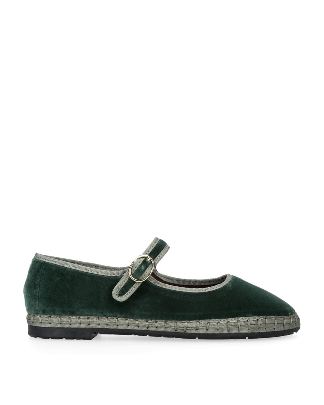 Flabelus Green Velvet Jay Mary Janes