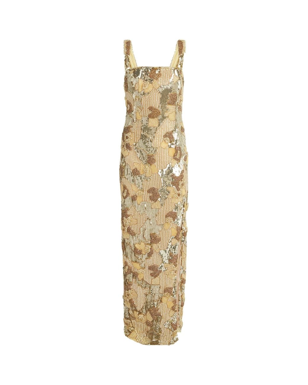 Rachel Gilbert Metallic Embellished Elyse Maxi Dress