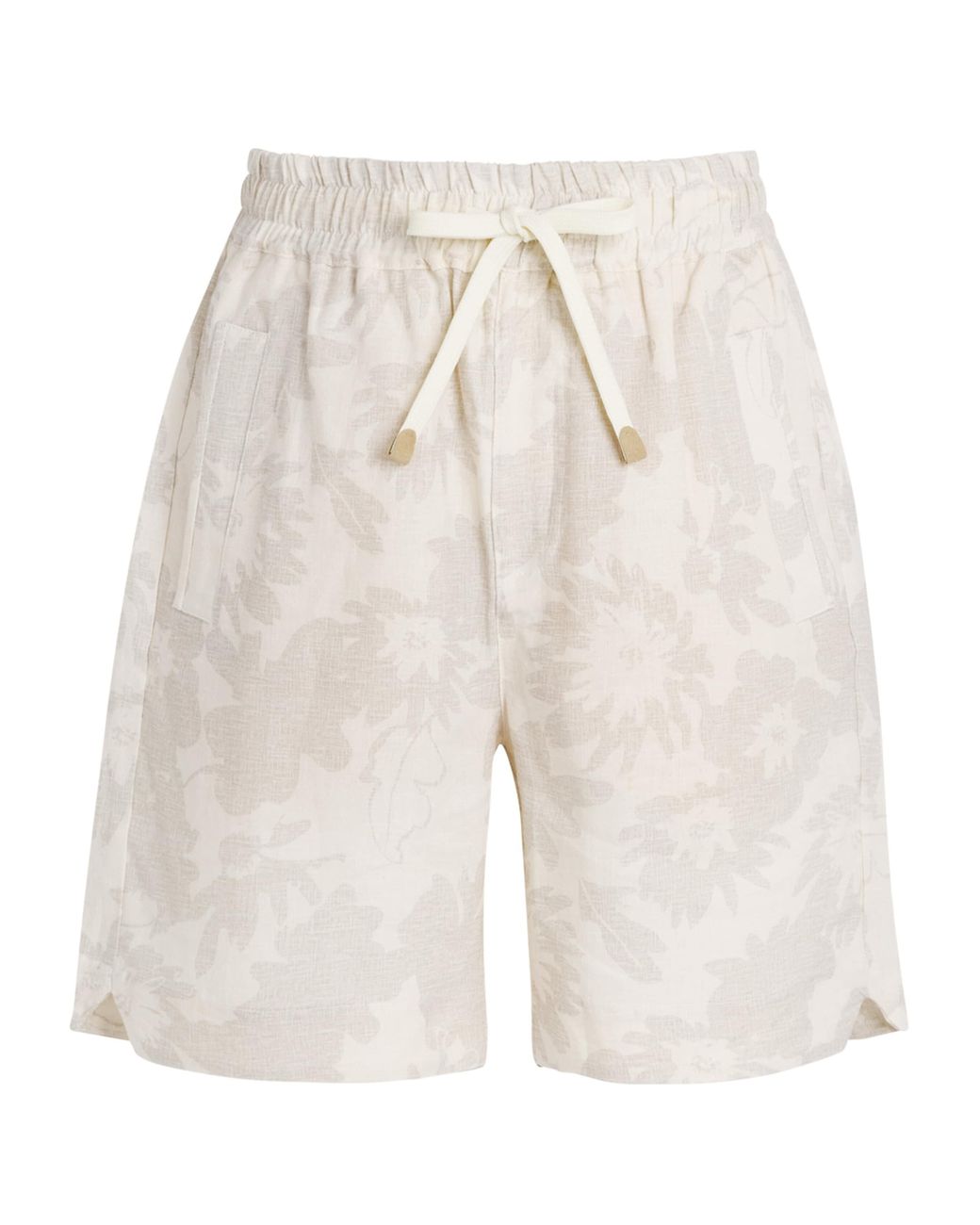 Eleventy Natural Linen Printed Bermuda Shorts for men