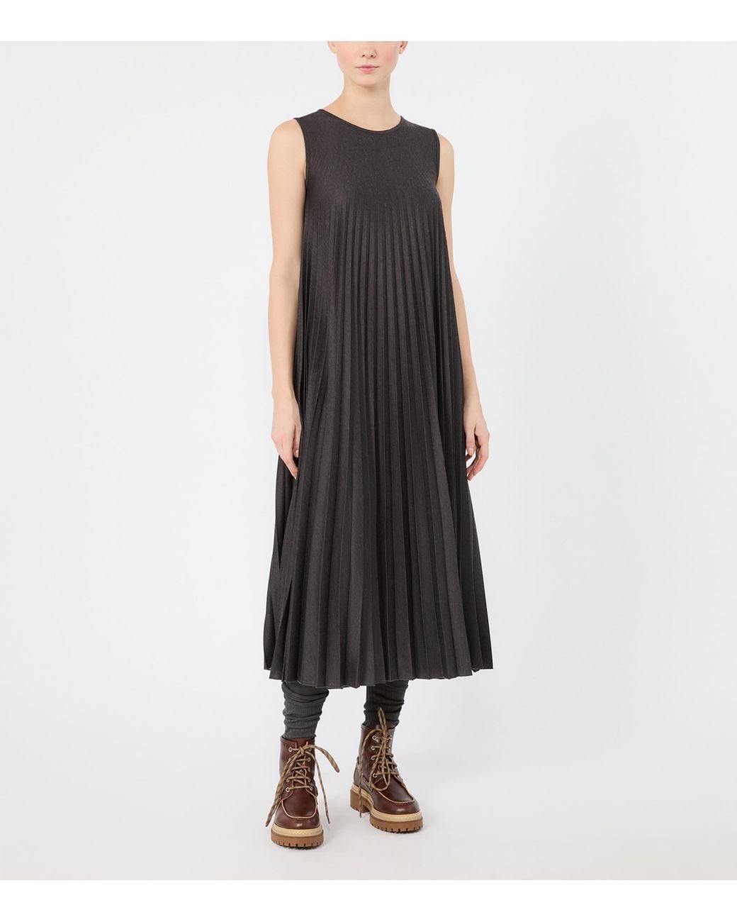 Weekend by Maxmara Black Jersey Midi Dress With Virgin Wool Sweater