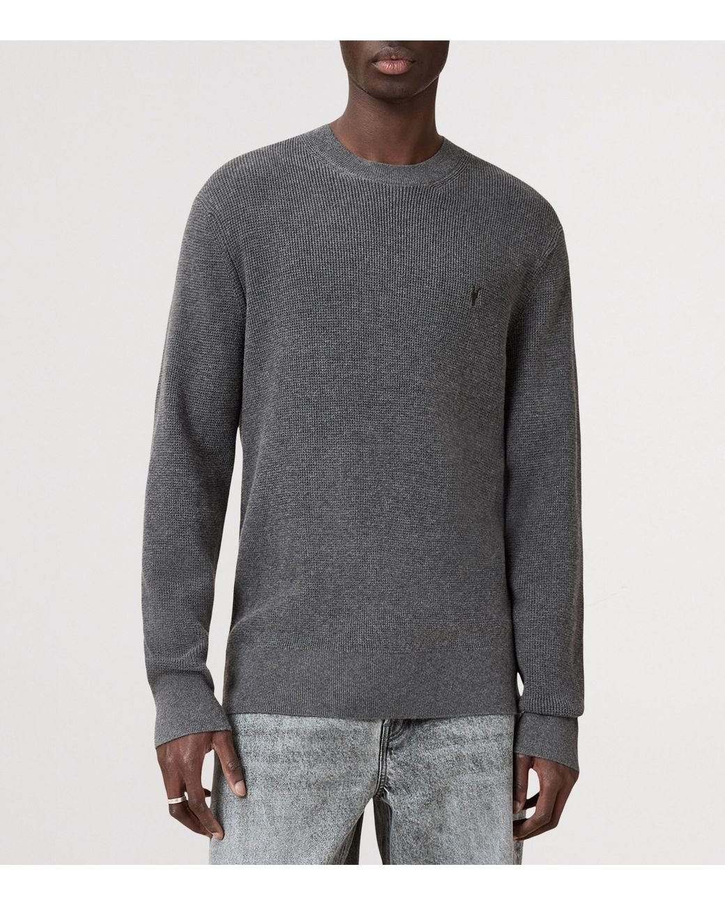 AllSaints Gray Organic Cotton-Wool Aspen Sweater