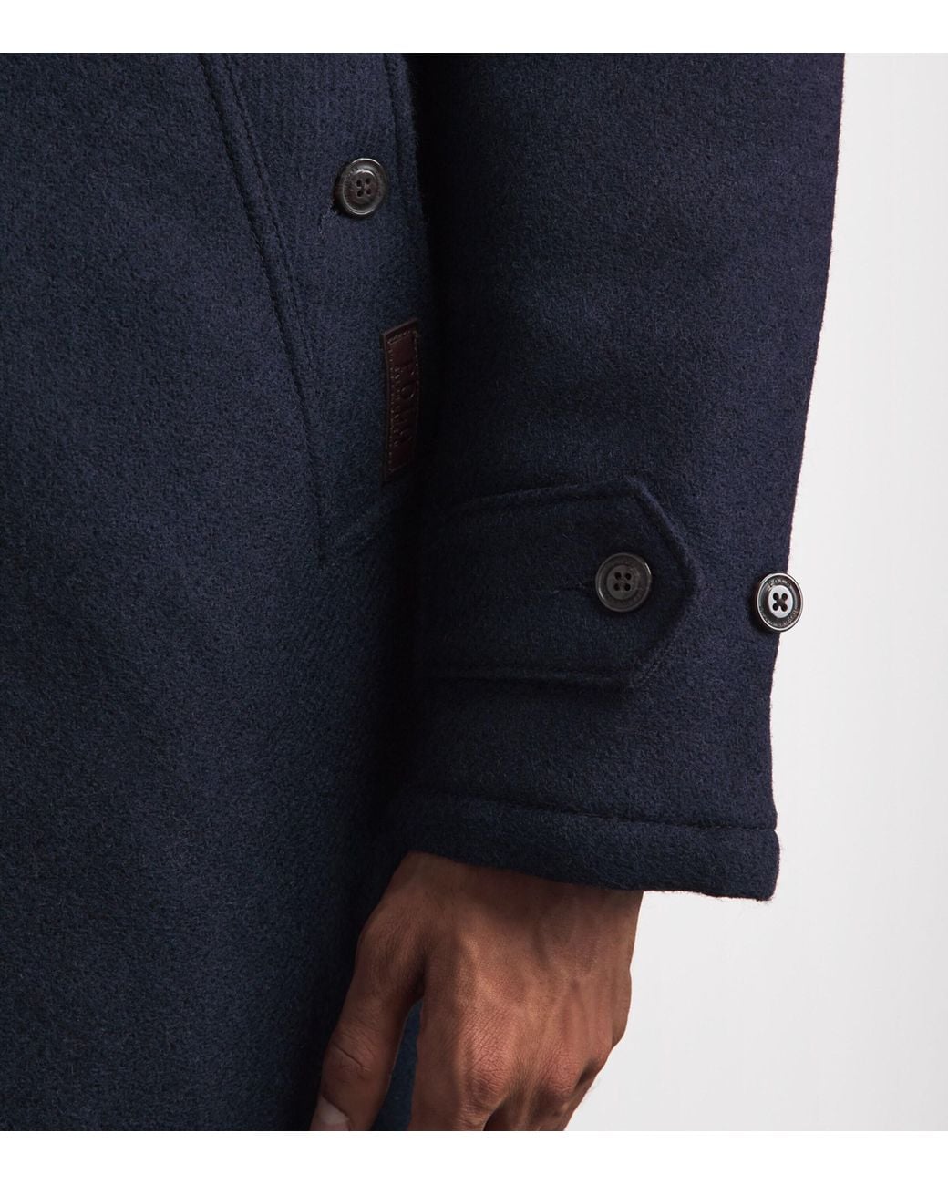 Polo Ralph Lauren Blue Wool Tweed Langdon Walking Coat for men