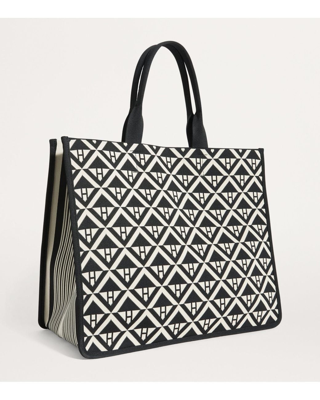 Harrods Black Large Geometric Tote Bag