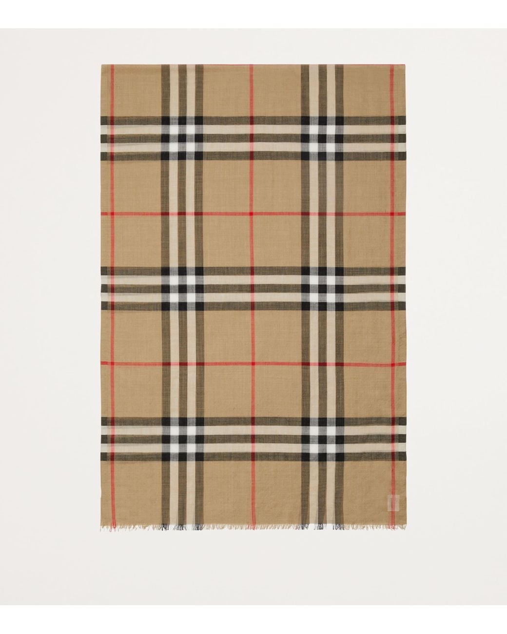 Burberry Natural Wool-Silk Check Scarf
