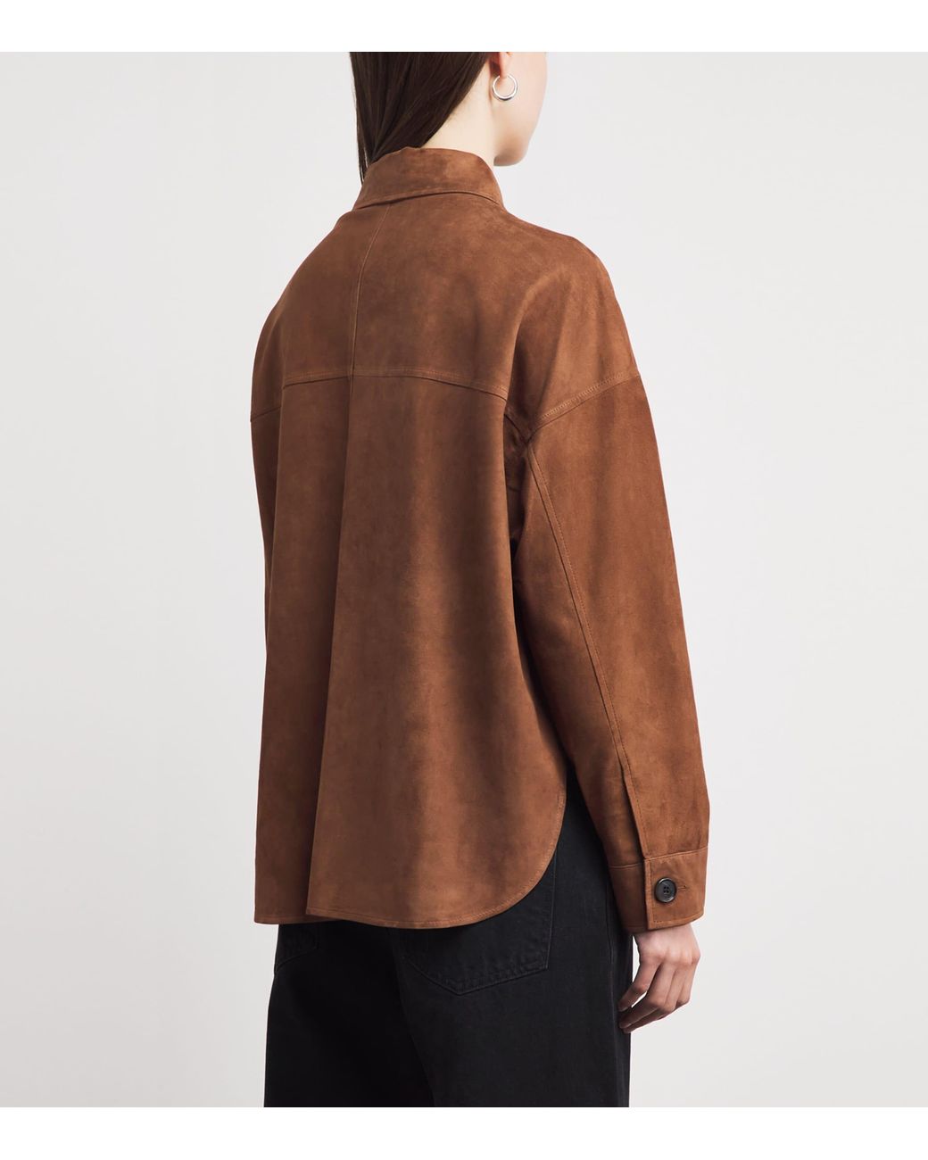 Arma Brown Lamb Suede Kaylee Shacket
