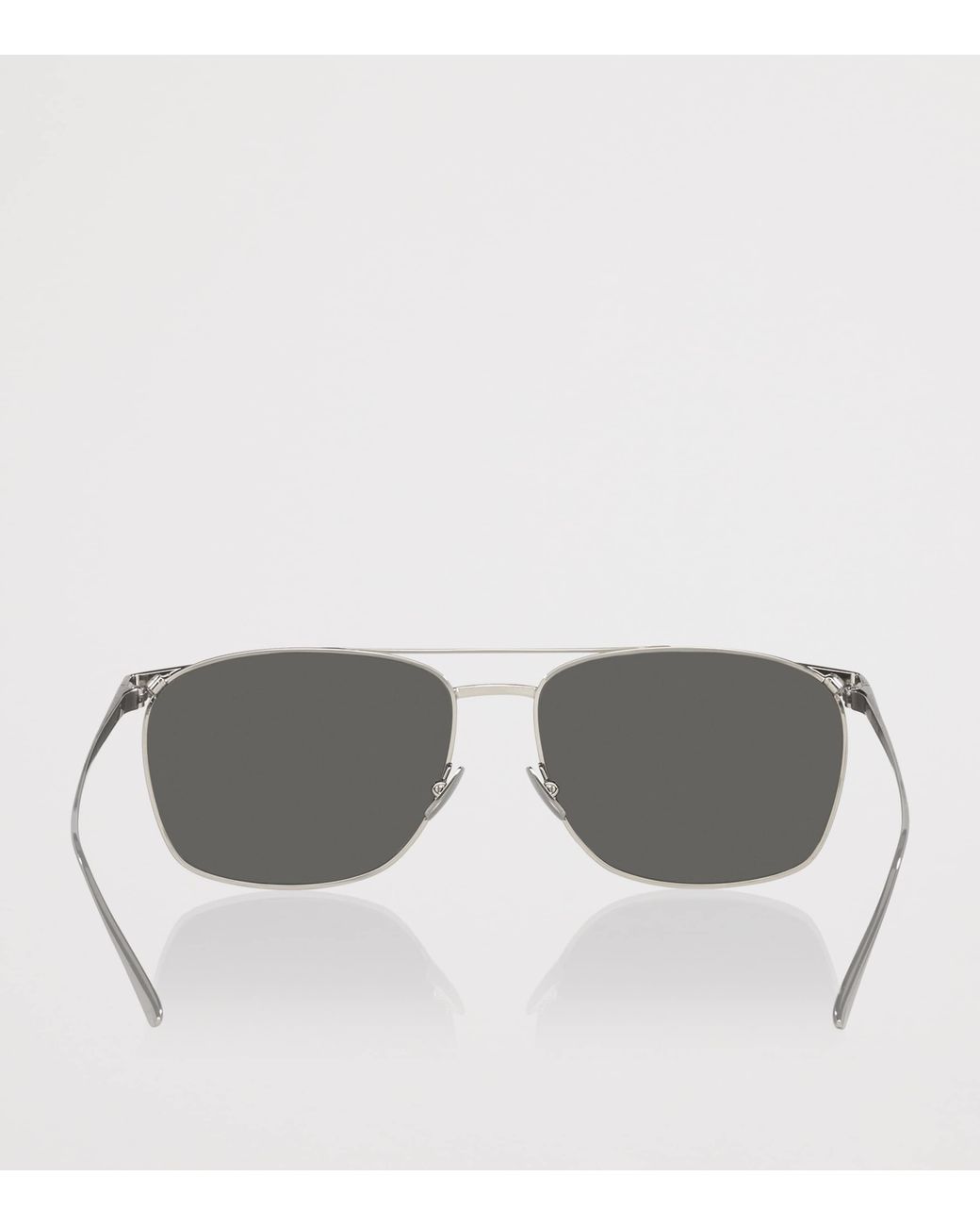 Saint Laurent Gray Metal Pilot Sunglasses for men