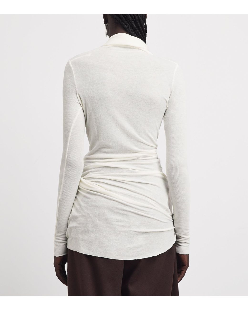 Source Unknown White Asymmetric-Drape Folgore Top