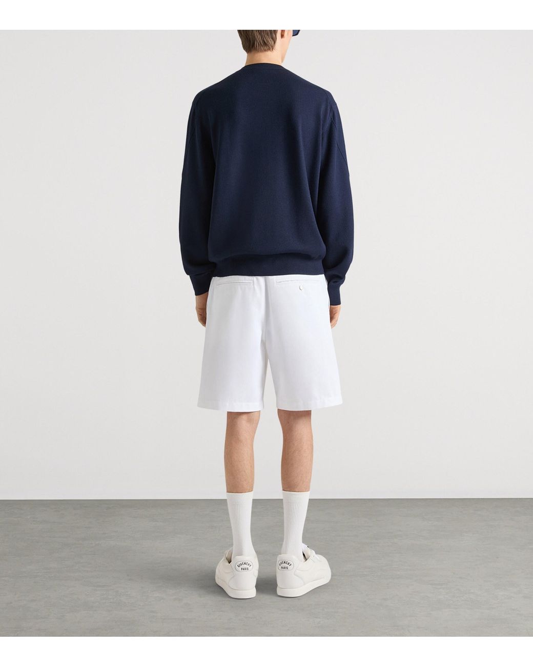 Givenchy Blue Wool Logo Sweater for men