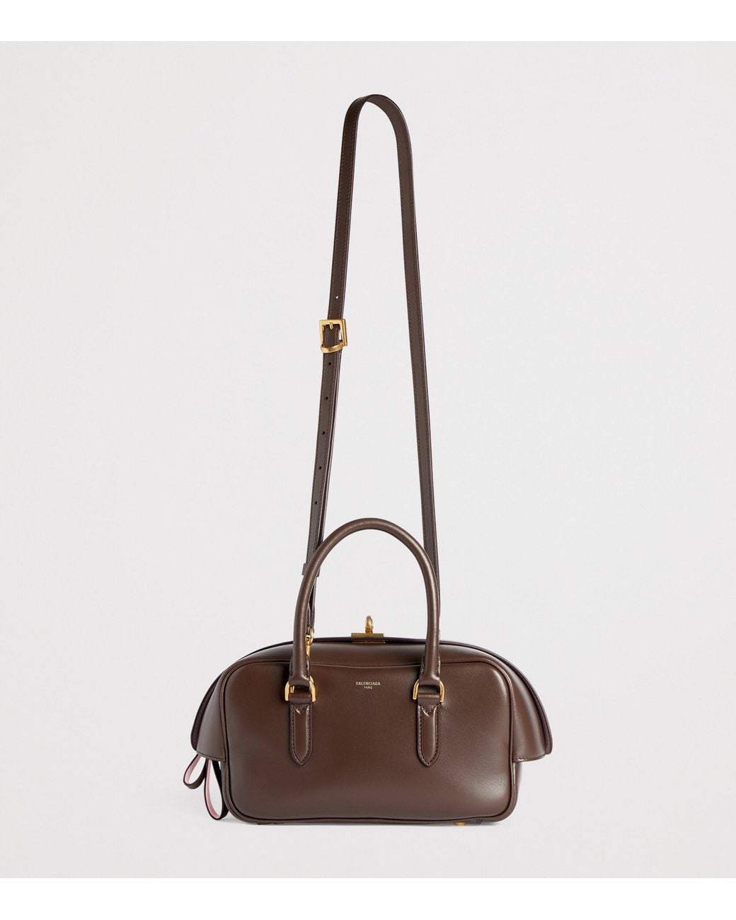 Balenciaga Brown Lambskin Le 7 Top-Handle Bag
