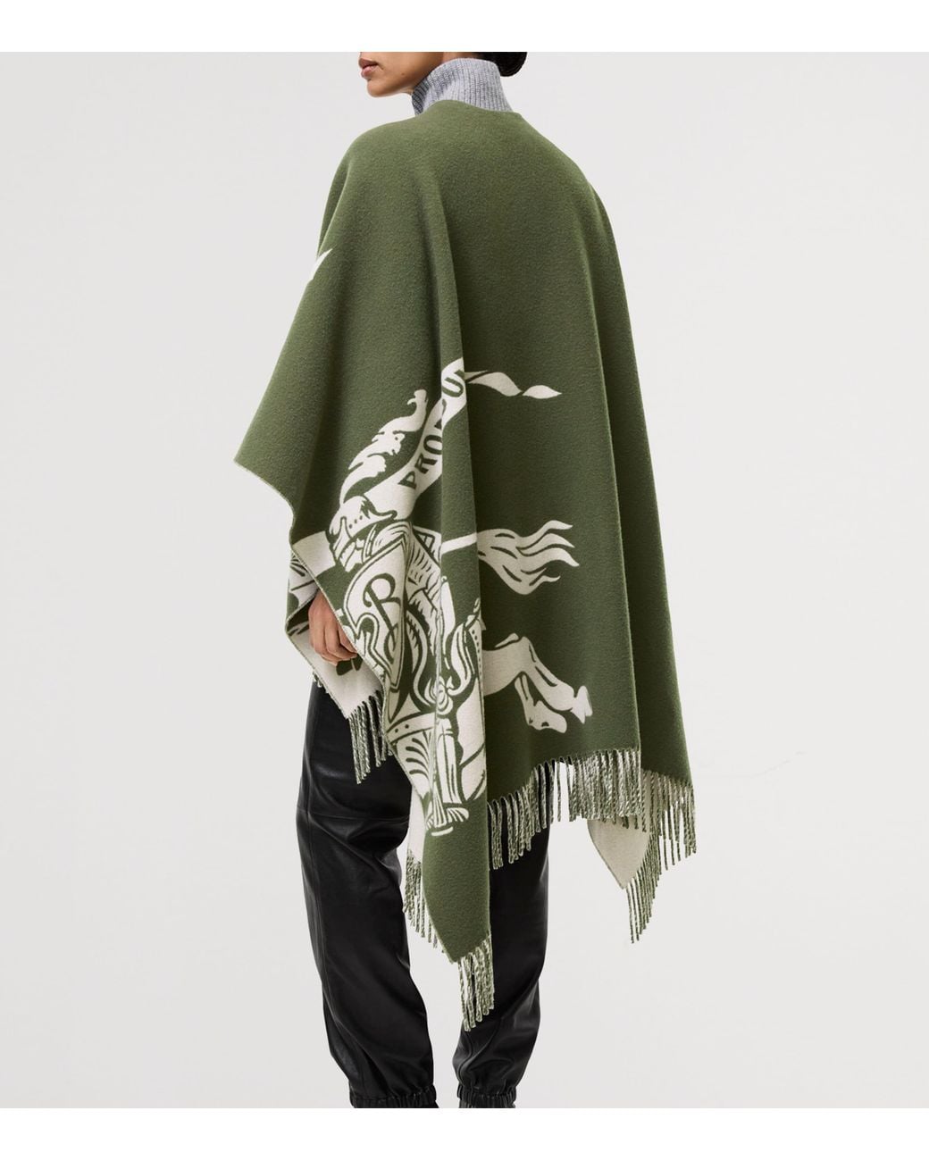 Burberry Green Wool-Cashmere Ekd Cape
