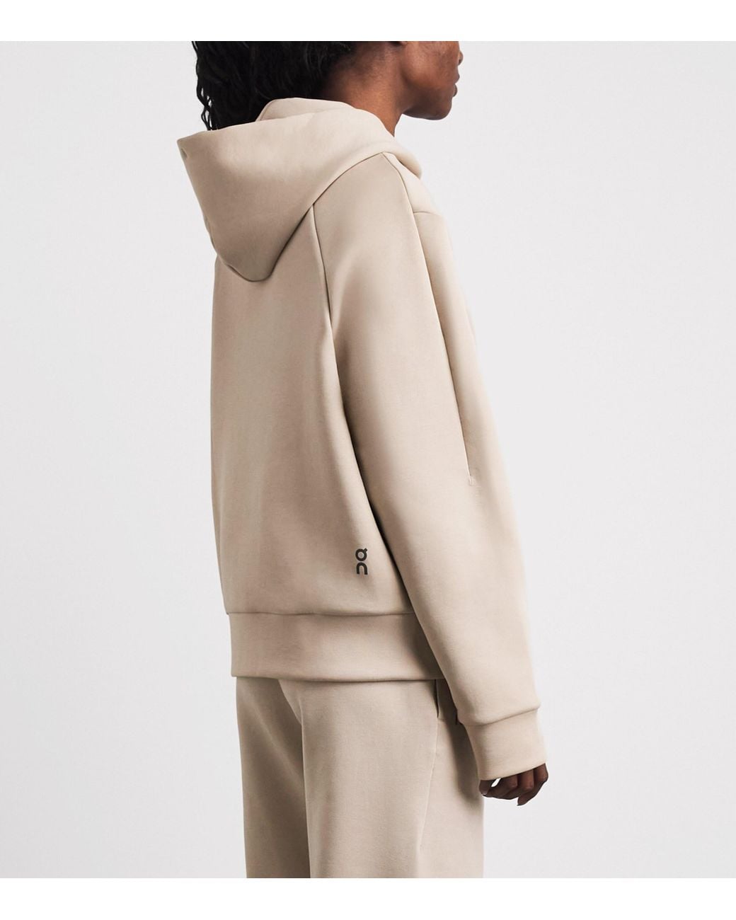 On Shoes Natural Cott-Blend Focus Tech Zip Hoodie
