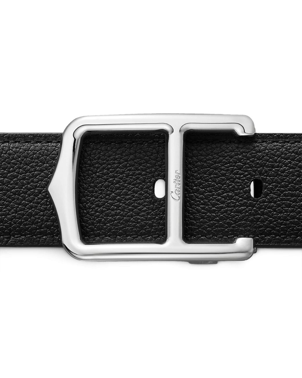 Cartier Black Leather Reversible C Belt for men