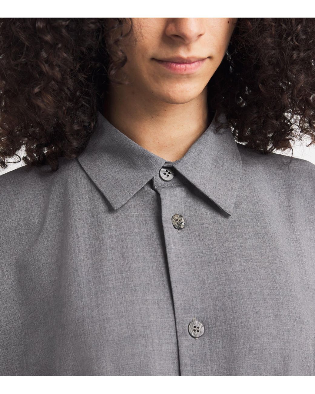 Eskandar Gray Denim Side-Seam Shirt