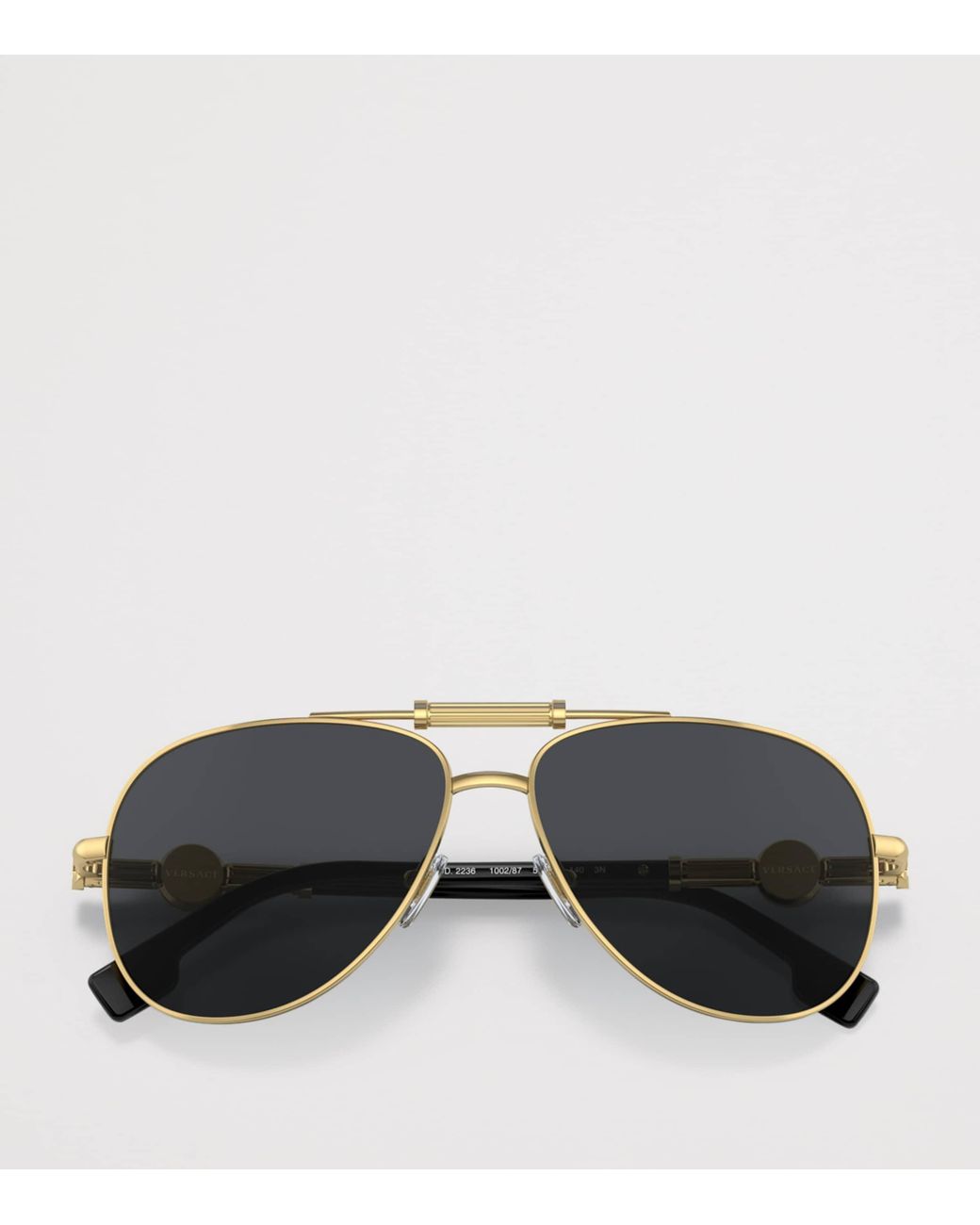 Versace Gray Metal Ve2236 Pilot Sunglasses