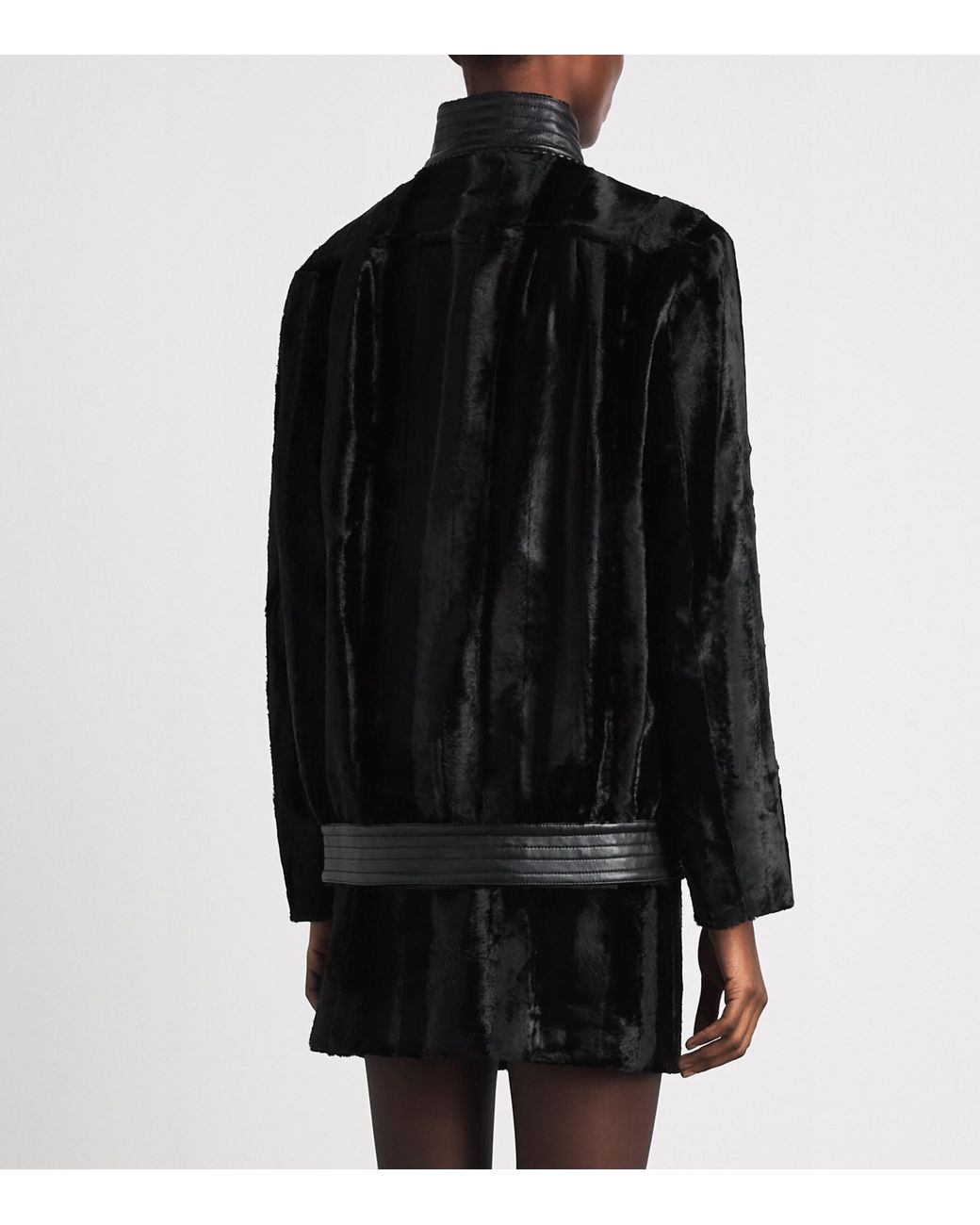 Blazé Milano Black Faux Fur Coiba Bomber Jacket