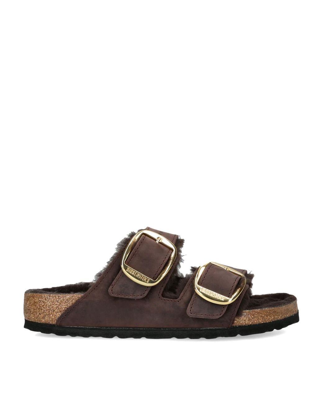 Birkenstock Brown Suede-Shearling Arizona Sandals
