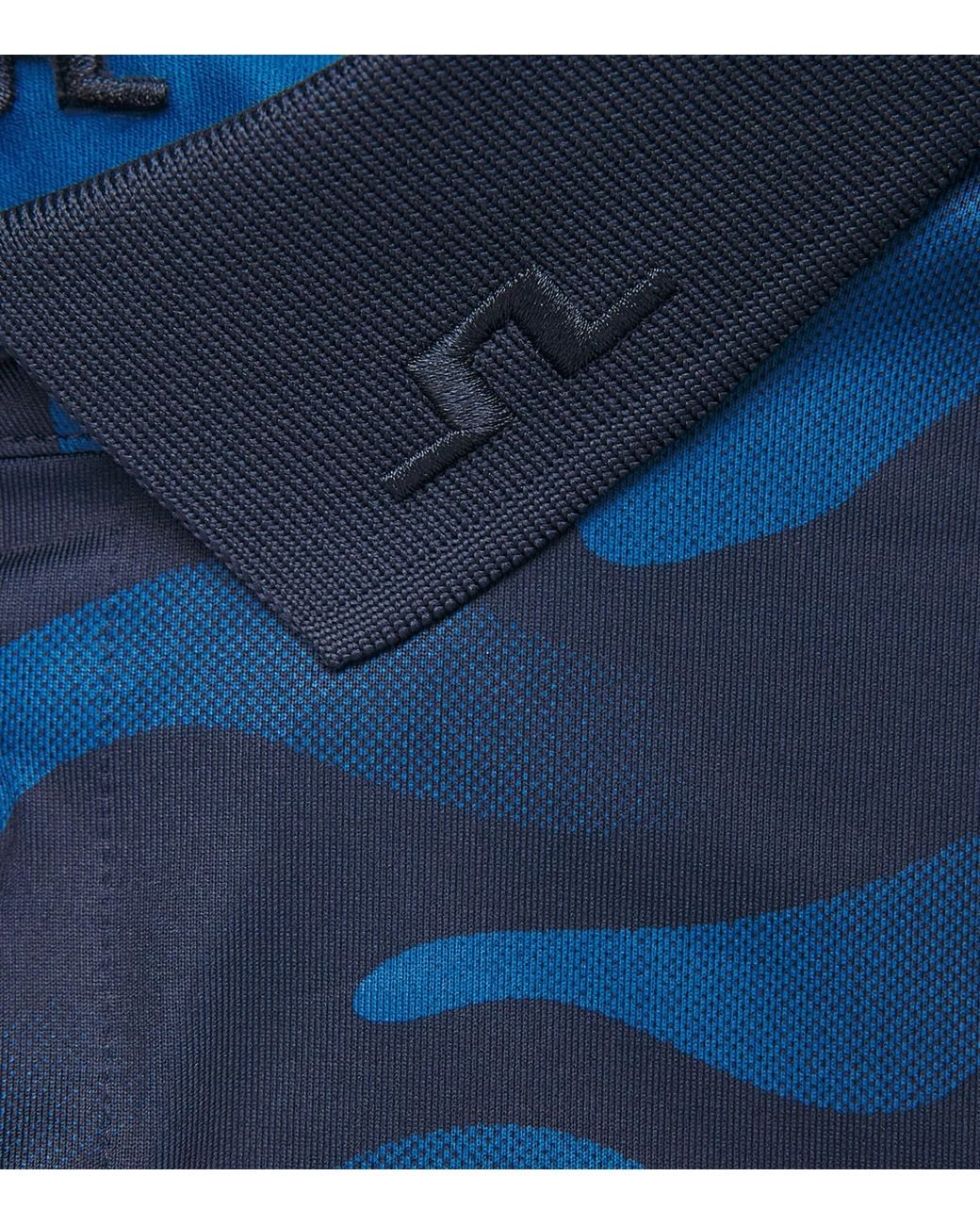 J.Lindeberg Blue Tour Tech Printed Polo Shirt for men