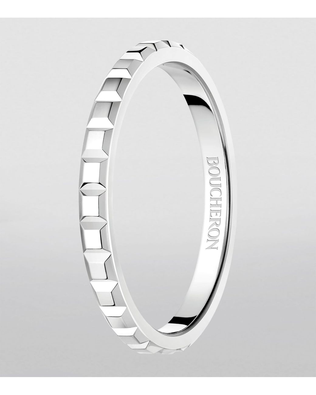 Boucheron Multicolor Mini Platinum Clou De Paris Wedding Band