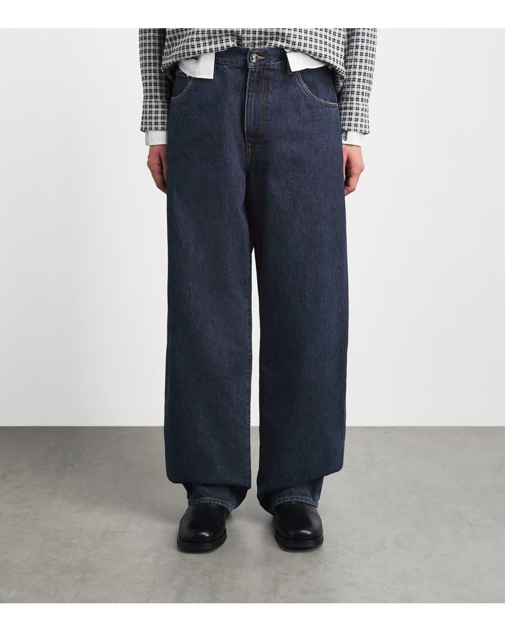 Séfr Blue Nasedo Barrel-Leg Jeans for men