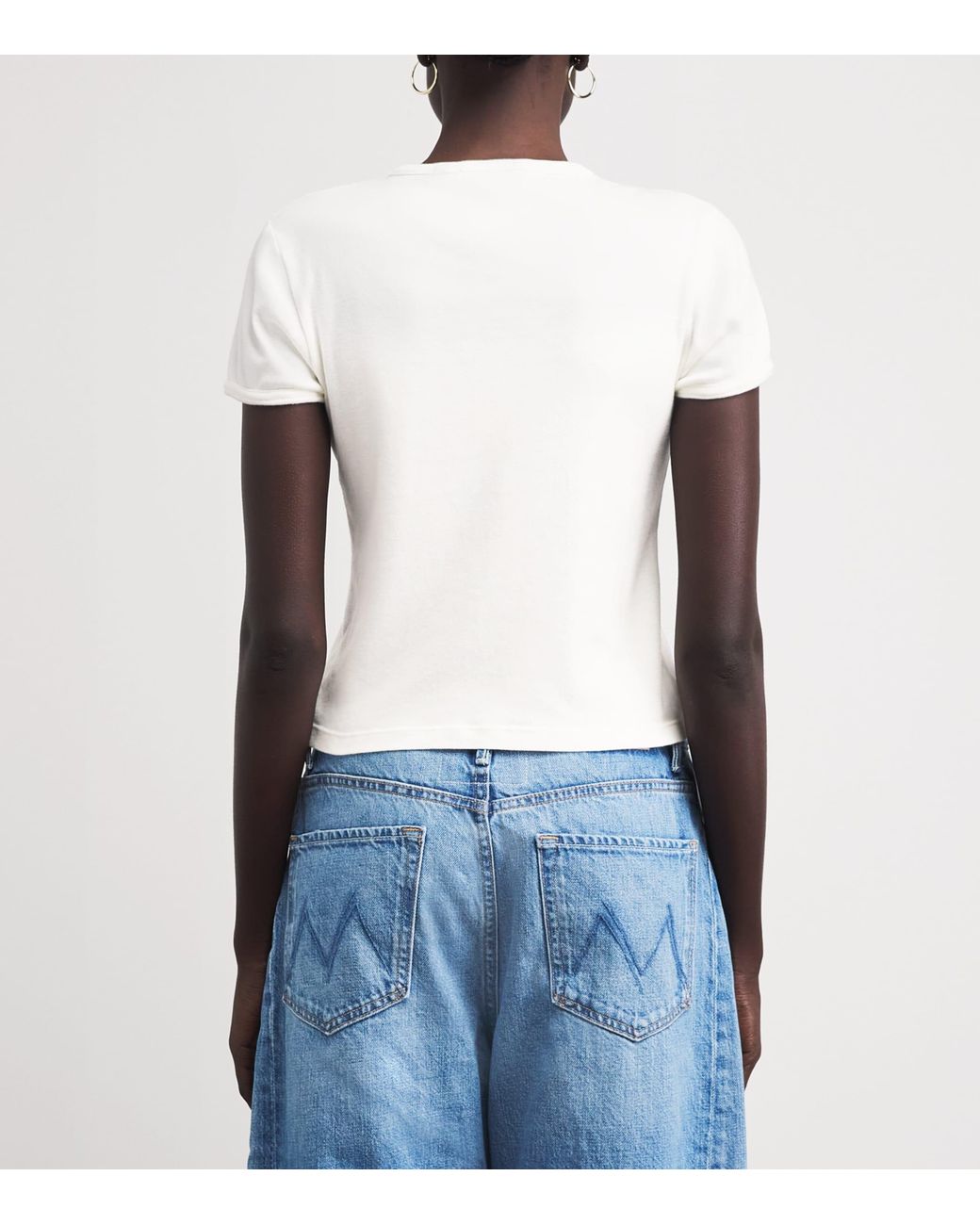 Mother White Printed The Itty Bitty Ringer T-Shirt