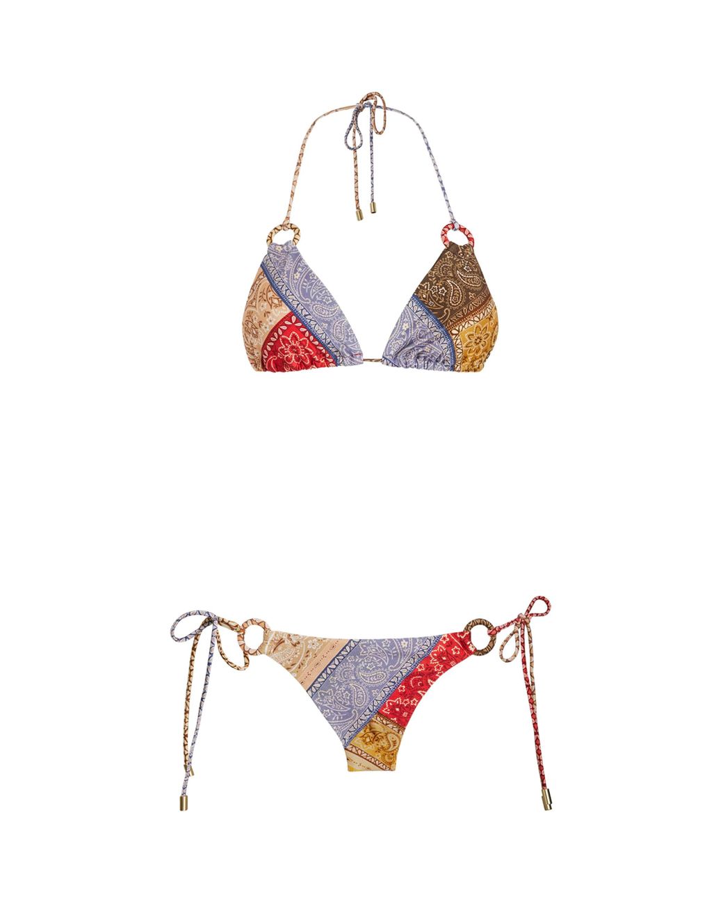 ビキニ ZIMMERMANN LUCKY PRINTED BIKINI SET ZIMMERMANN Lucky strapless printed underwired balconette