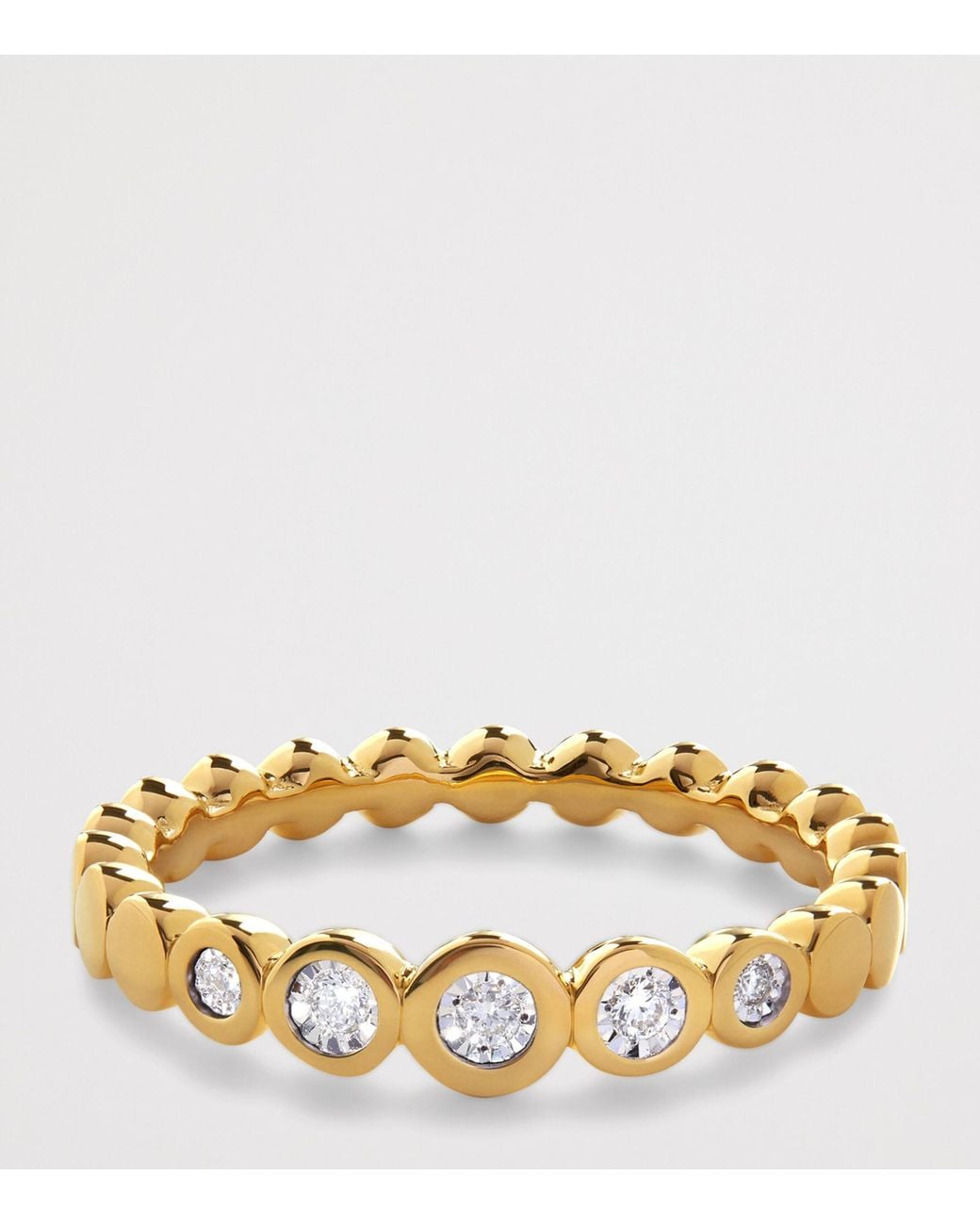 Monica Vinader Metallic Vermeil And Diamond Half Eternity Ring