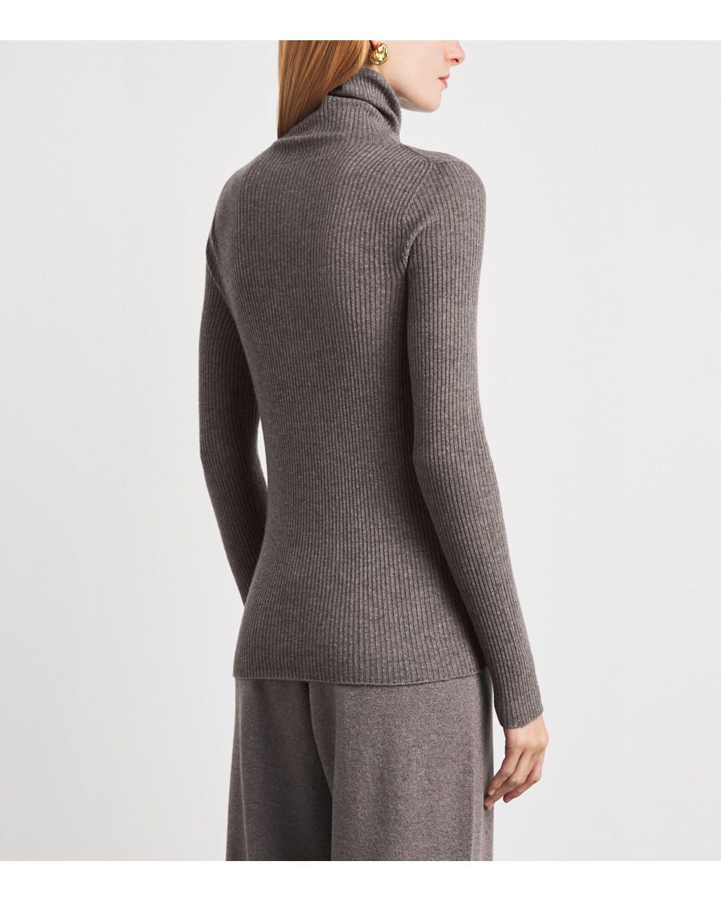 Fabiana Filippi Gray Virgin Wool-Silk-Cashmere Rollneck Sweater