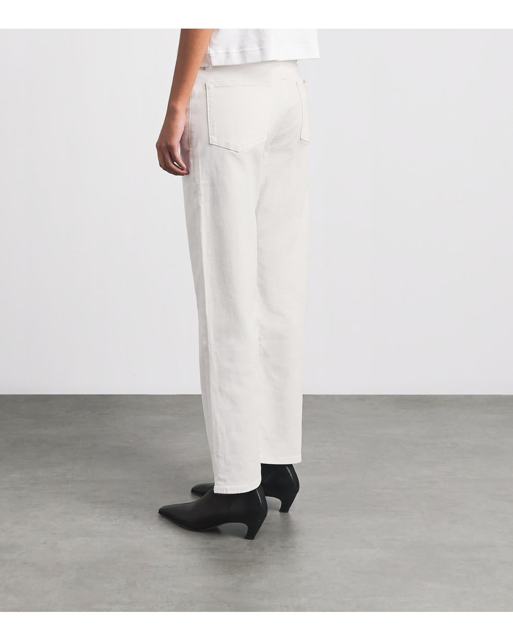 Rag & Bone White Harlow Mid-Rise Straight Jeans