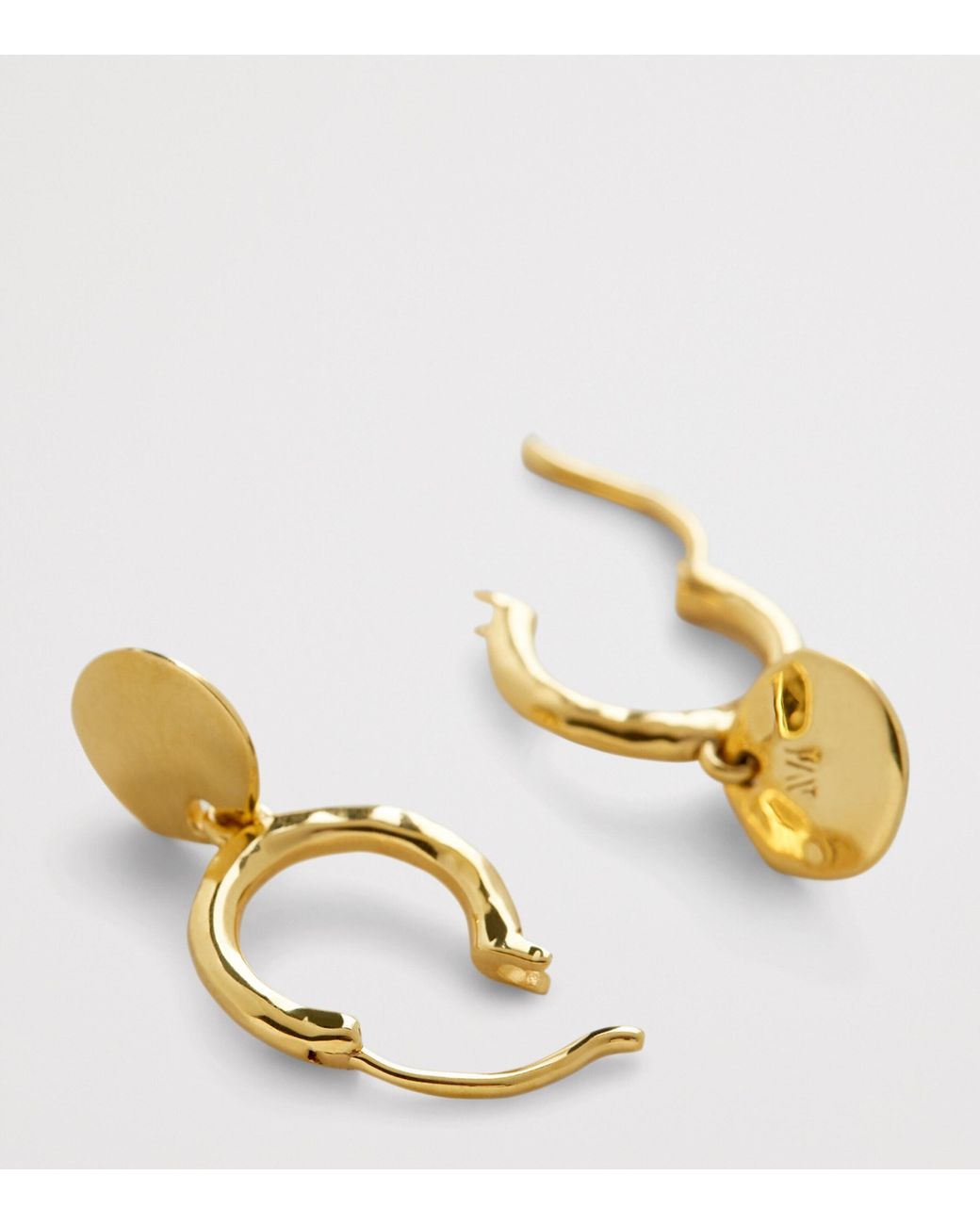 Monica Vinader Metallic Mini Vermeil Mv Siren Muse Disc Huggie Earrings