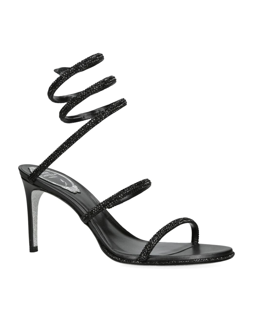 Rene Caovilla Black Embellished Cleo Sandals 80