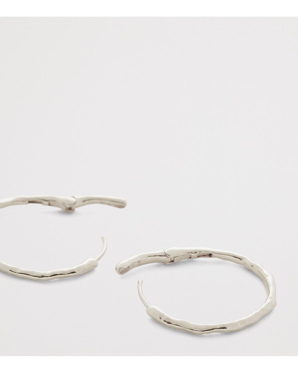Monica Vinader Natural Medium Sterling Mv Siren Muse Hoop Earrings