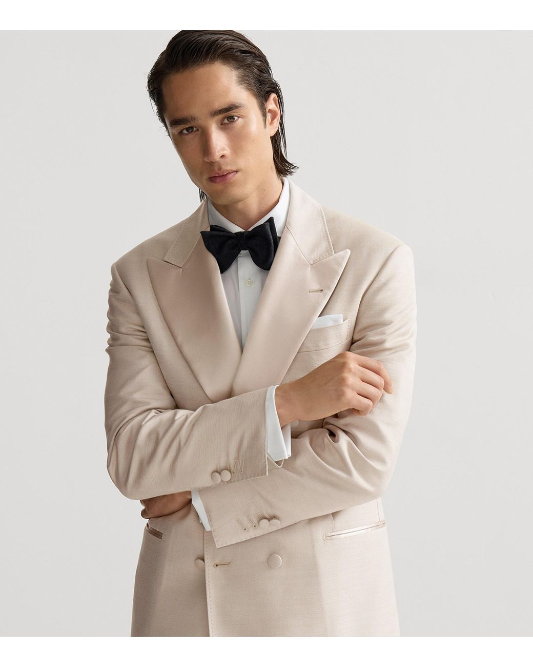 Brunello Cucinelli Natural Silk One-And-A-Half-Breasted Blazer for men