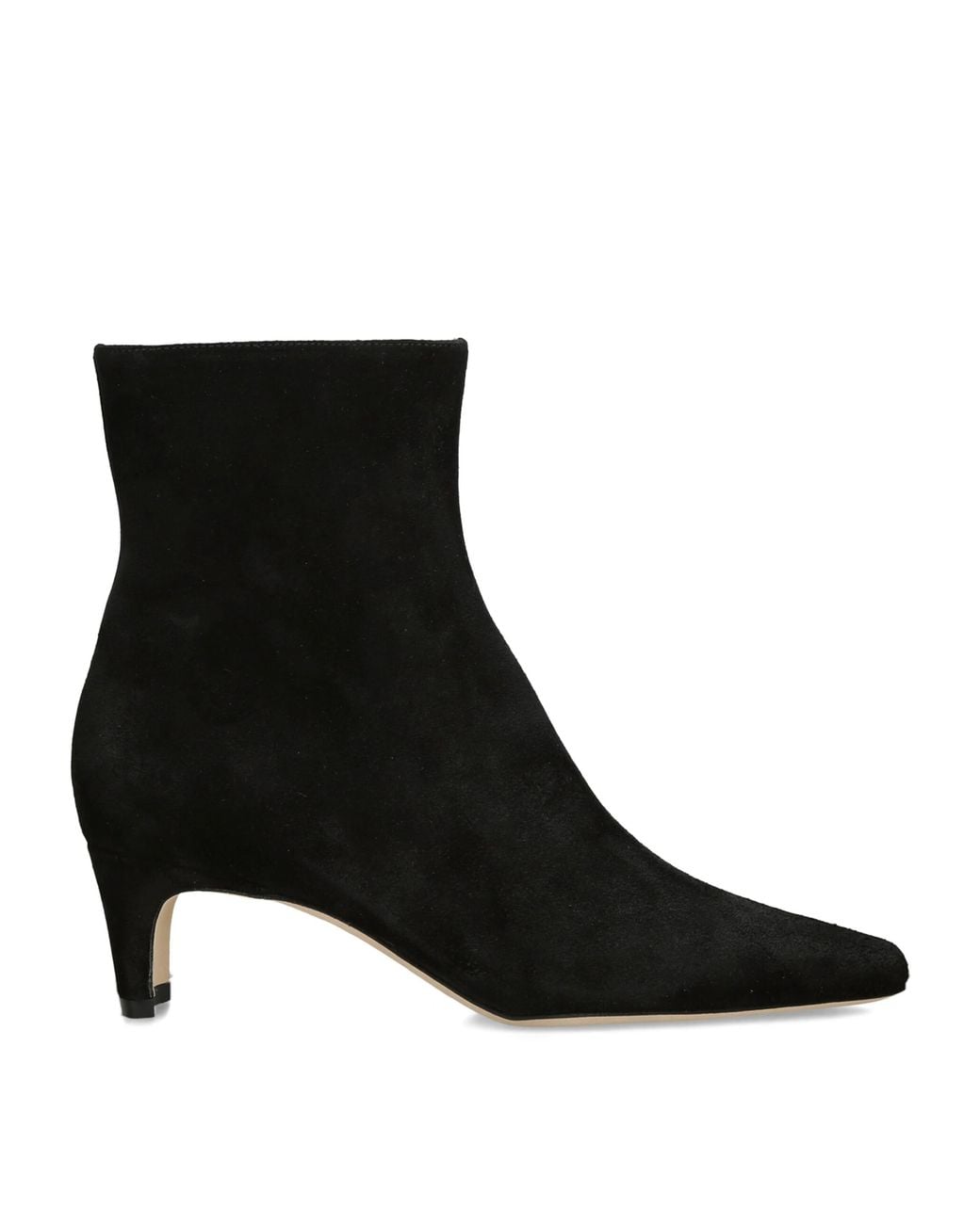 Staud Black Suede Wally Heeled Ankle Boots 55
