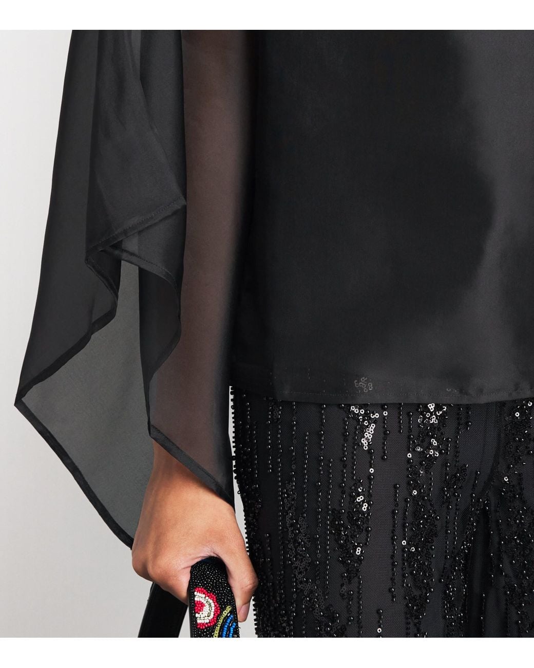 Staud Black Silk Fia Top
