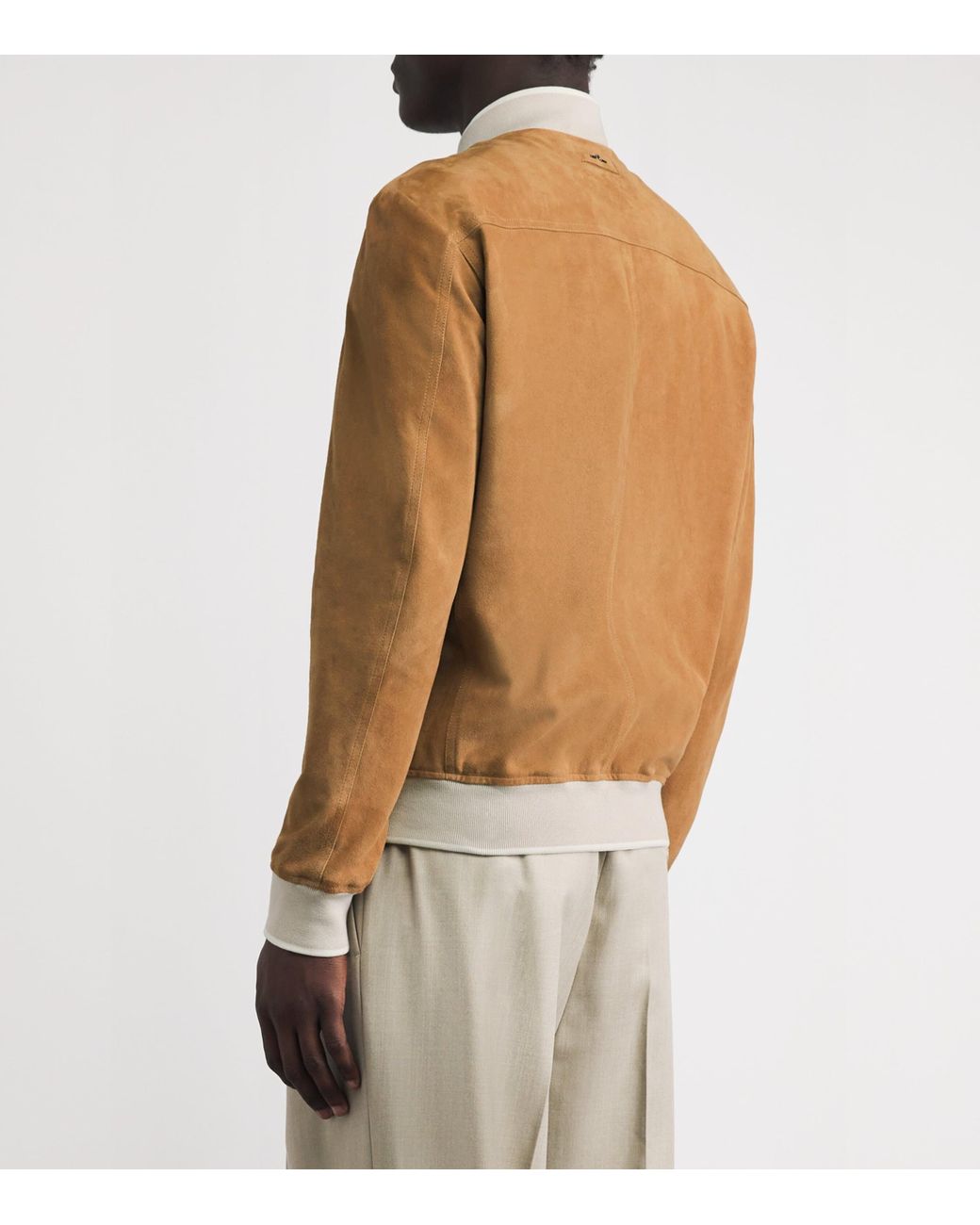 Paul & Shark Brown Aqualeather Bomber Jacket for men