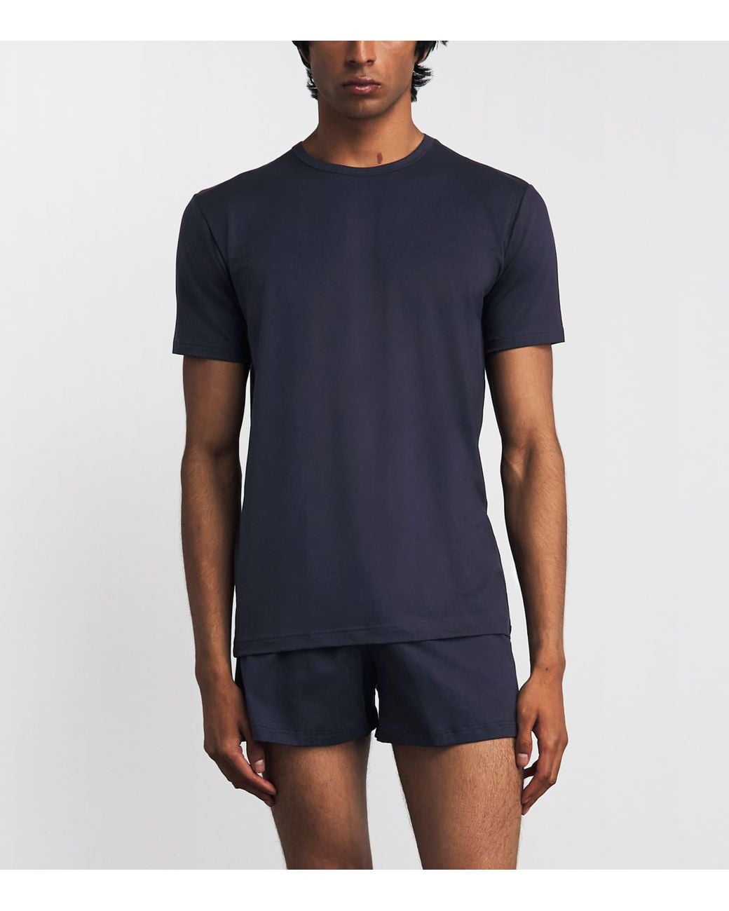 Sunspel Blue Stretch-Tencel T-Shirt for men